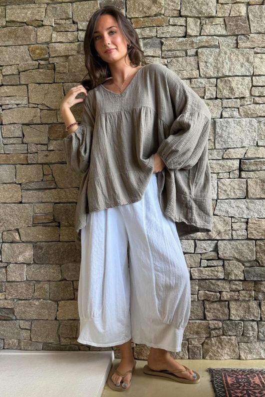 Suri Cushion Cotton Artist Smock Earth 